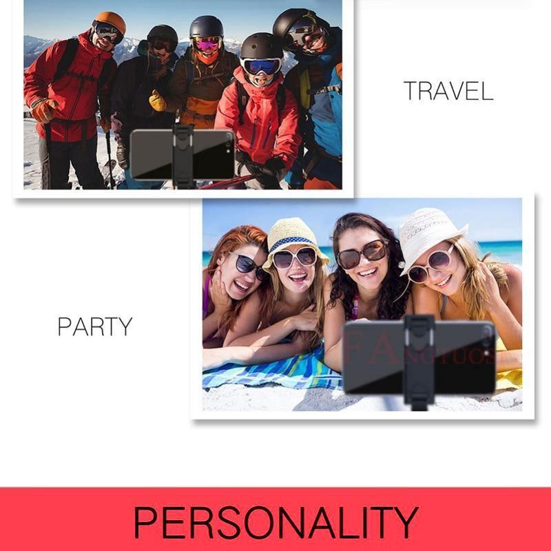 Perche à Selfie Bluetooth Sans Fil 3-en-1 Monopode Extensible Trépied Pliable avec Télécommande de Déclenchement