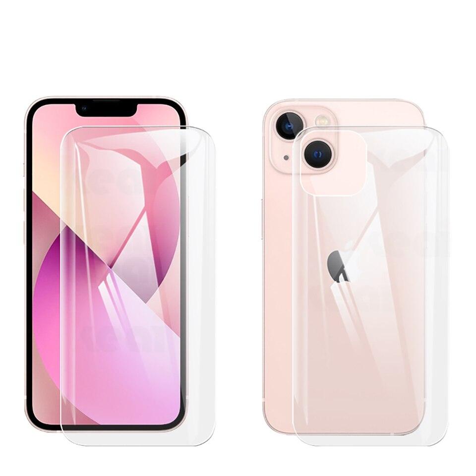 Protection d'écran en verre trempé ultra-fin pour iPhone 14 13 11 12 XS MAX XR X 7 8 6 6S SE Pro MAX Plus Mini, protection arrière souple anti-bulles/rayures