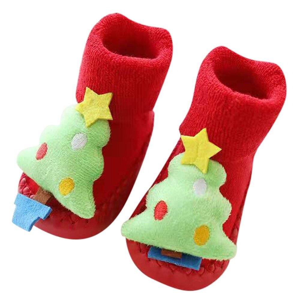 Chaussettes Bébé Noël Nouveau-né Pour Garçons/Filles Chaussettes de Sol de Noël Antidérapantes Chaussettes Premiers Pas Pour Bébé Enfants