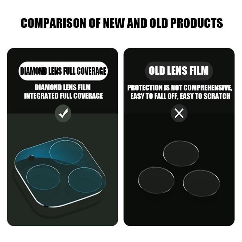 3 Protecteurs d'écran d'objectif de caméra pour iPhone 11 12 Pro Max 13 Mini Verre d'appareil photo pour iPhone XR XS X 7 8 Plus 6 6S SE 2020 Verre d'objectif en verre trempé résistant aux rayures