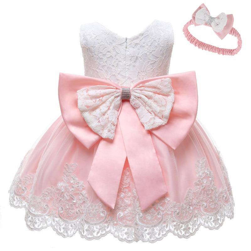 Robe de Noël moderne de luxe pour bébé fille, avec nœud, pour le 1er anniversaire de bébé.