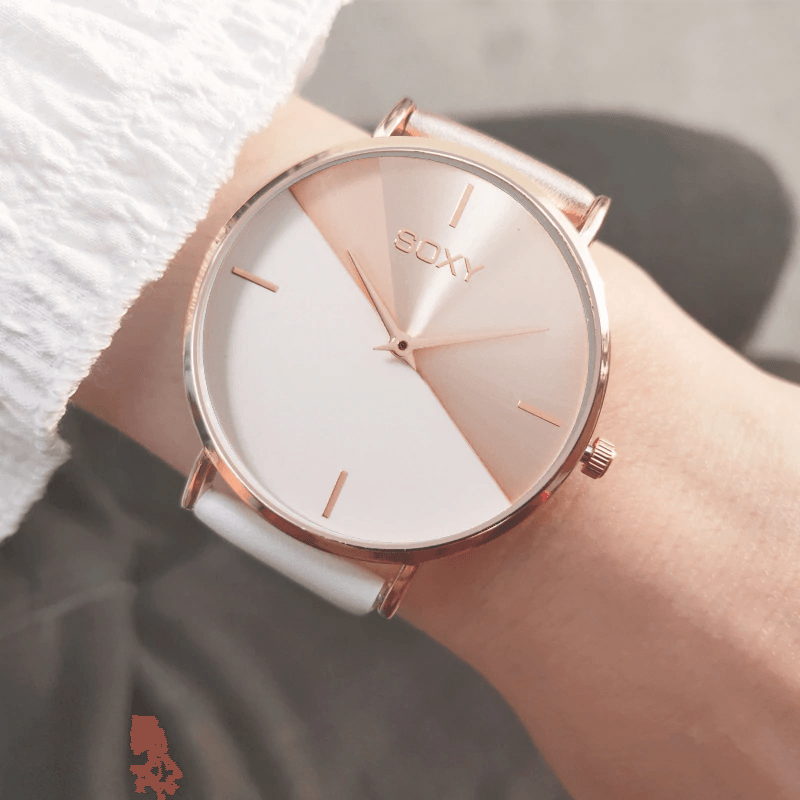 Montre Femme Cuir Or Rose Robe Horloge Féminine Luxe Marque Design Montres Femmes Simple Mode Montre Dames Pour Femmes et Filles
