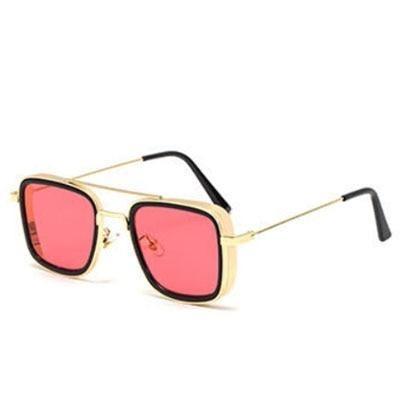 Lunettes de soleil tendance vintage Steampunk pour hommes, monture en métal de forme carrée, lunettes de soleil de marque élégantes et luxueuses au design rétro pour hommes