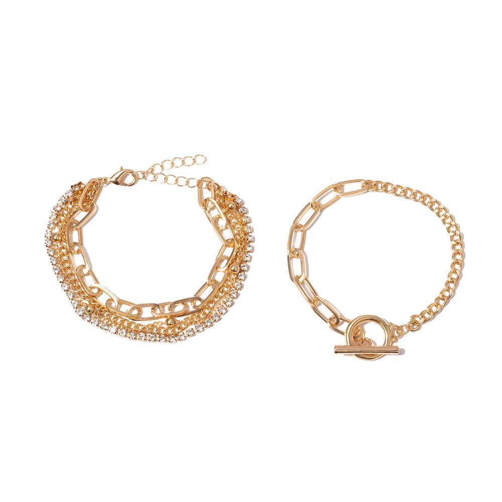 Bracelets et joncs bohèmes géométriques multi-couches en cristal, breloque, bracelet ajustable pour femmes, cadeaux de bijoux de luxe