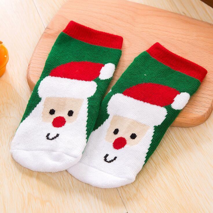 Chaussettes de Noël de luxe en coton d'hiver et d'automne pour bébés filles garçons, chaussettes en éponge pour enfants avec flocon de neige, élan, Père Noël