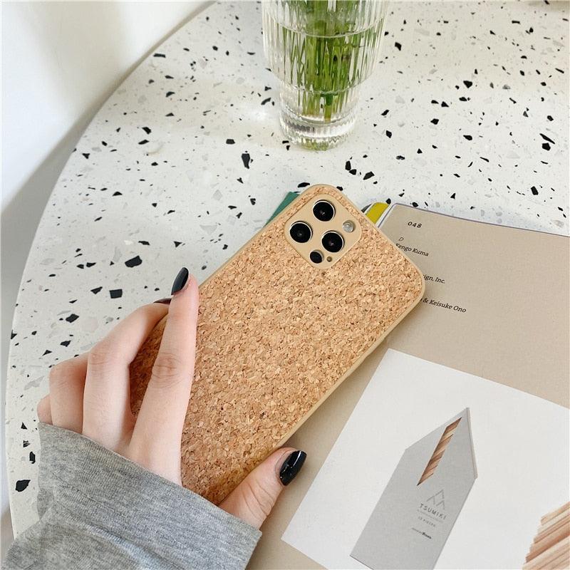 Coque de téléphone en sciure de bois compressée pour iPhone 14 13 Pro Max 12 11 X XR XS 6 7 8 Plus, solide, antichoc, respirante, ultra-mince, couvercle intégral, anti-poussière, anti-empreintes digitales, résistante aux rayures