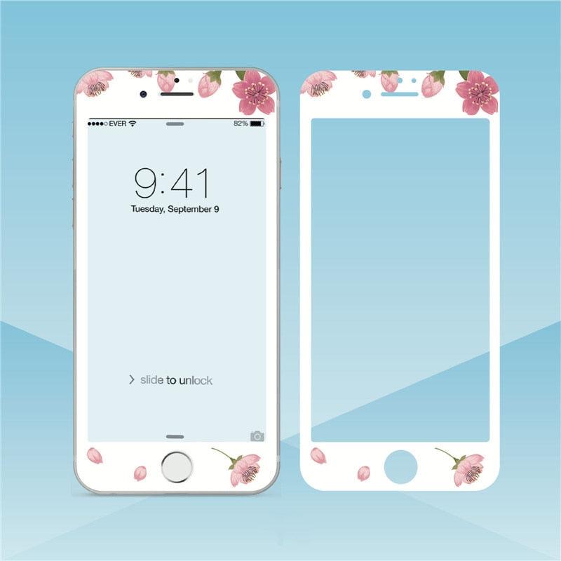 Verre trempé de dessin animé pour iPhone 11 Pro Max 7 8 PLUS, protecteur d'écran 3D à bords souples pour iPhone XS MAX XR, film de protection adorable, verre trempé de haute qualité pour iPhone