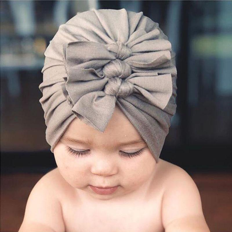 Bandeau de luxe moderne pour bébé avec nœud imprimé en coton extensible, turban, bandeau pour bébé, bonnet, pour bébés et enfants
