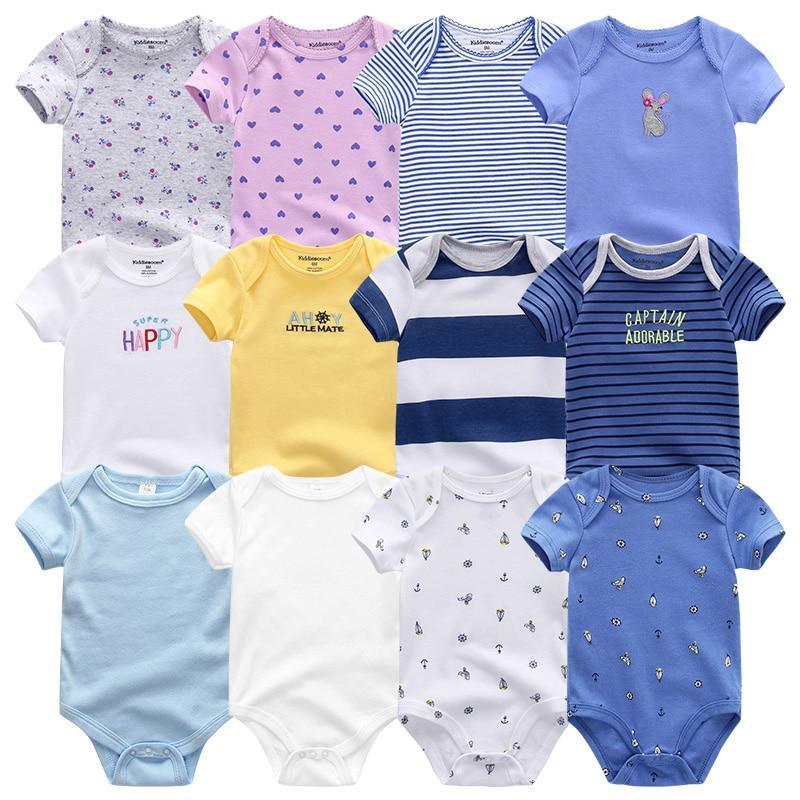 Grenouillères unisexe pour bébés, salopettes pour nourrissons 100% coton, lot de 7 pièces pour filles et garçons, combinaisons pour enfants