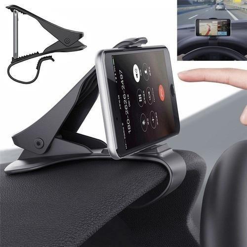 Support de téléphone de voiture noir solide et réglable, jusqu'à 6,5 pouces, pour téléphone portable