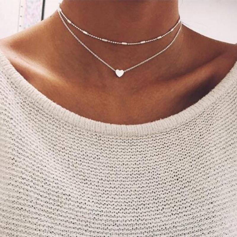 Collier ras du cou avec pendentif multicouche en cristal doré, style vintage moderne, pour femme, bijoux de luxe, cadeau parfait, style cool