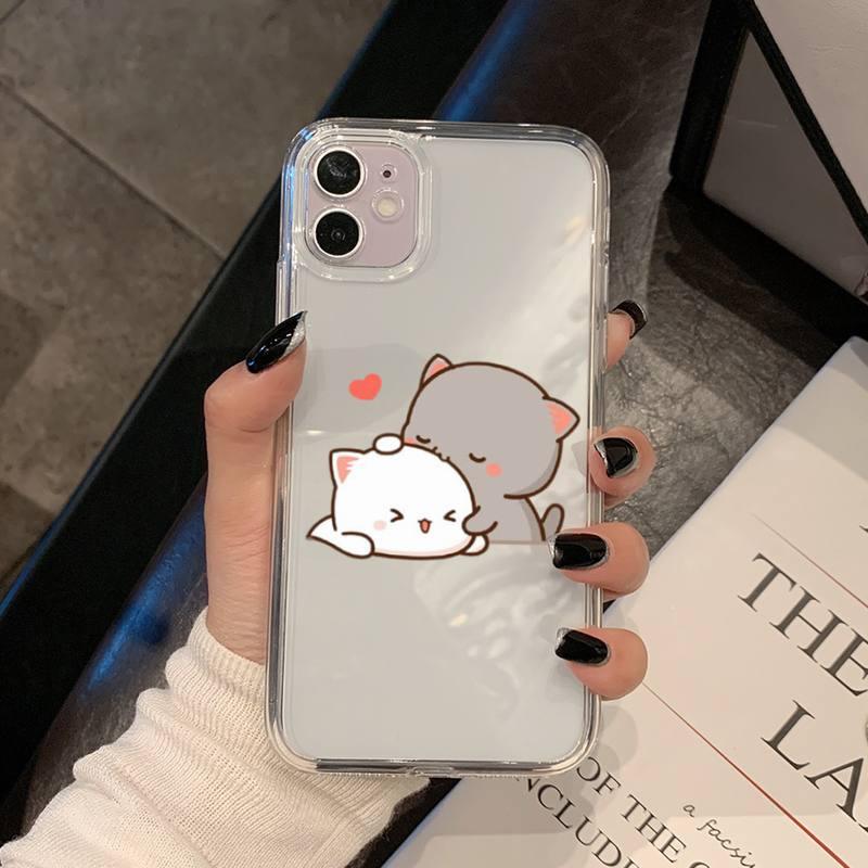 Coque de téléphone Chat pour iPhone 11 12 13 Mini Pro Xs Max 8 7 6 6s Plus X 5s Se 2020 Xr Coque en polycarbonate Imprimée Design coloré Coque de téléphone en silicone