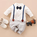 Barboteuses de luxe modernes pour bébé garçon, vêtements pour enfants avec nœud, costume moderne pour bébé