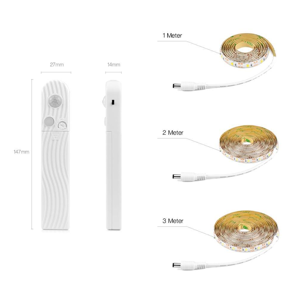 Stevvex Veilleuses de chevet sans fil avec mode nuit, alimentées par USB, détecteur de corps humain, bande LED pour escaliers, couloirs