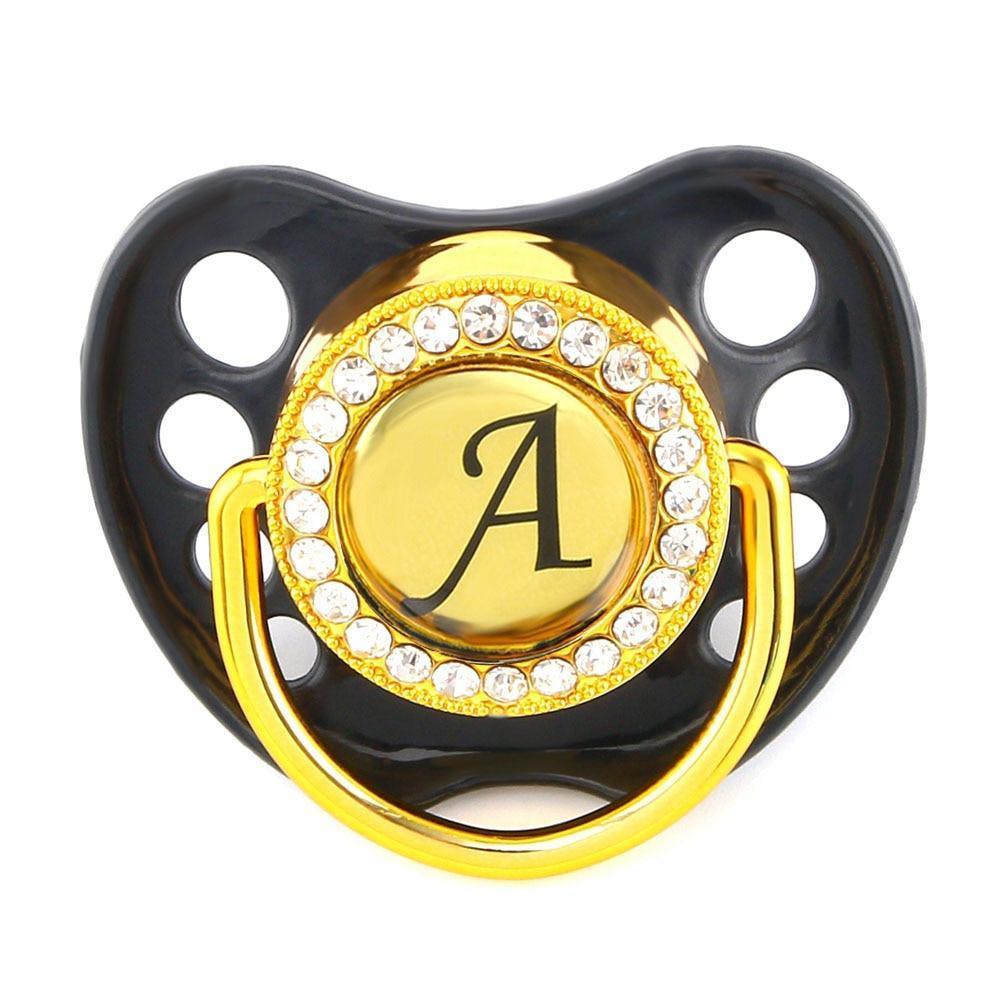 Lettres Initiales Prénom Bébé Sucette Mamelon en Silicone pour Nouveau-né Enfants Attache Sucette Bébé Excellent Cadeau pour Bébés
