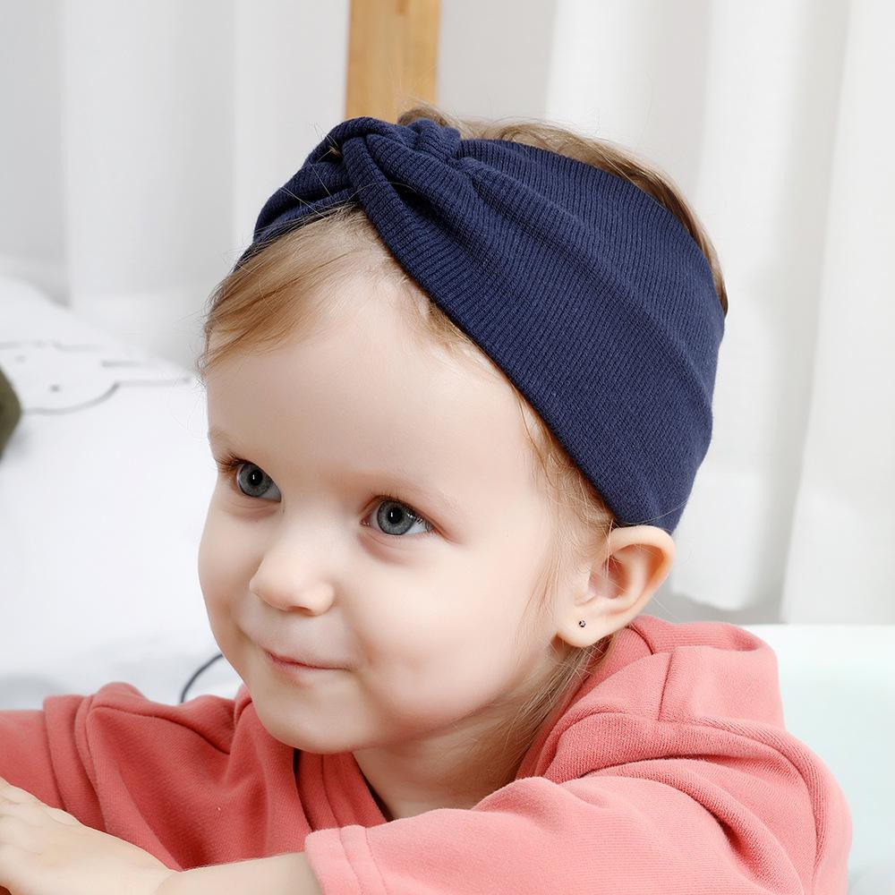 Bandeau Fille Torsadé Noué Doux Élastique Bébé Fille Doux Élastique Turban Bandeau Fille Nouvelle Tendance Hiver Automne