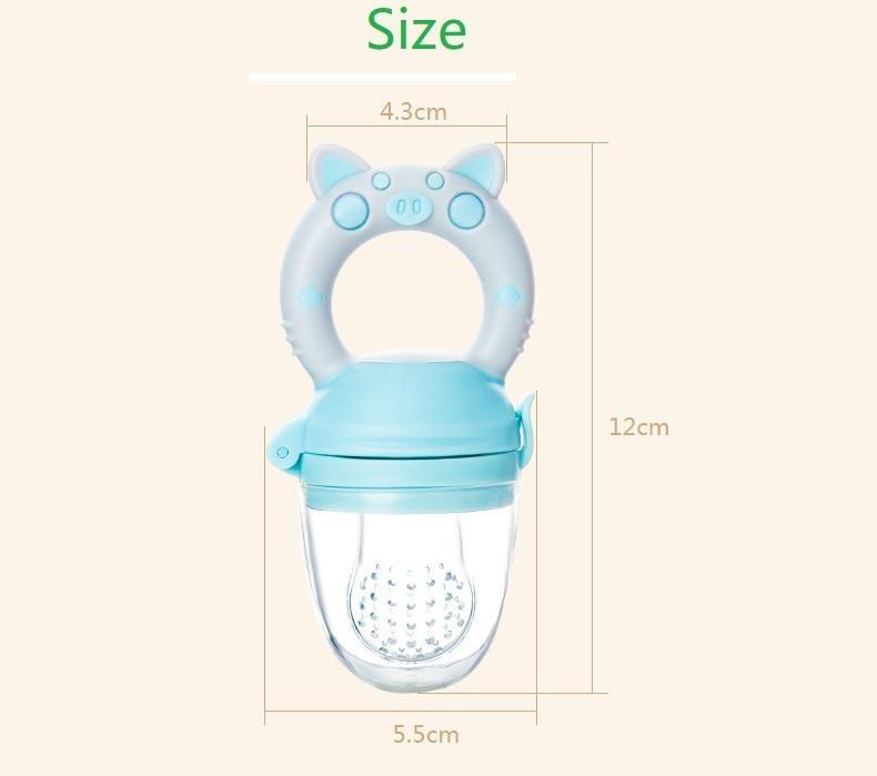 Sucette Distributrice Bébé en Silicone Animaux Dessin Animé Tétine pour Nourrisson Support Grignoteur Fruits Nouveau-né Sucette Silicone Embout Tétine