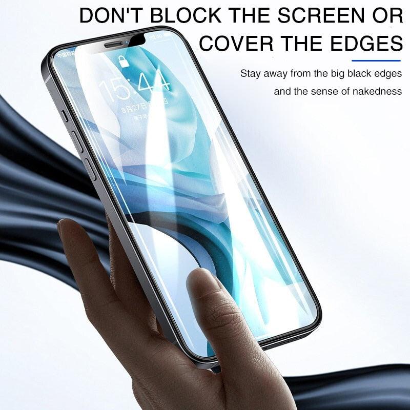 Verre de protection intégral 4K HD pour iPhone 11 12 13 14 PRO MAX, protecteur d'écran en verre trempé pour iPhone 14 Plus X XR, film de verre trempé avec clarté HD, toucher précis, absorbant les chocs