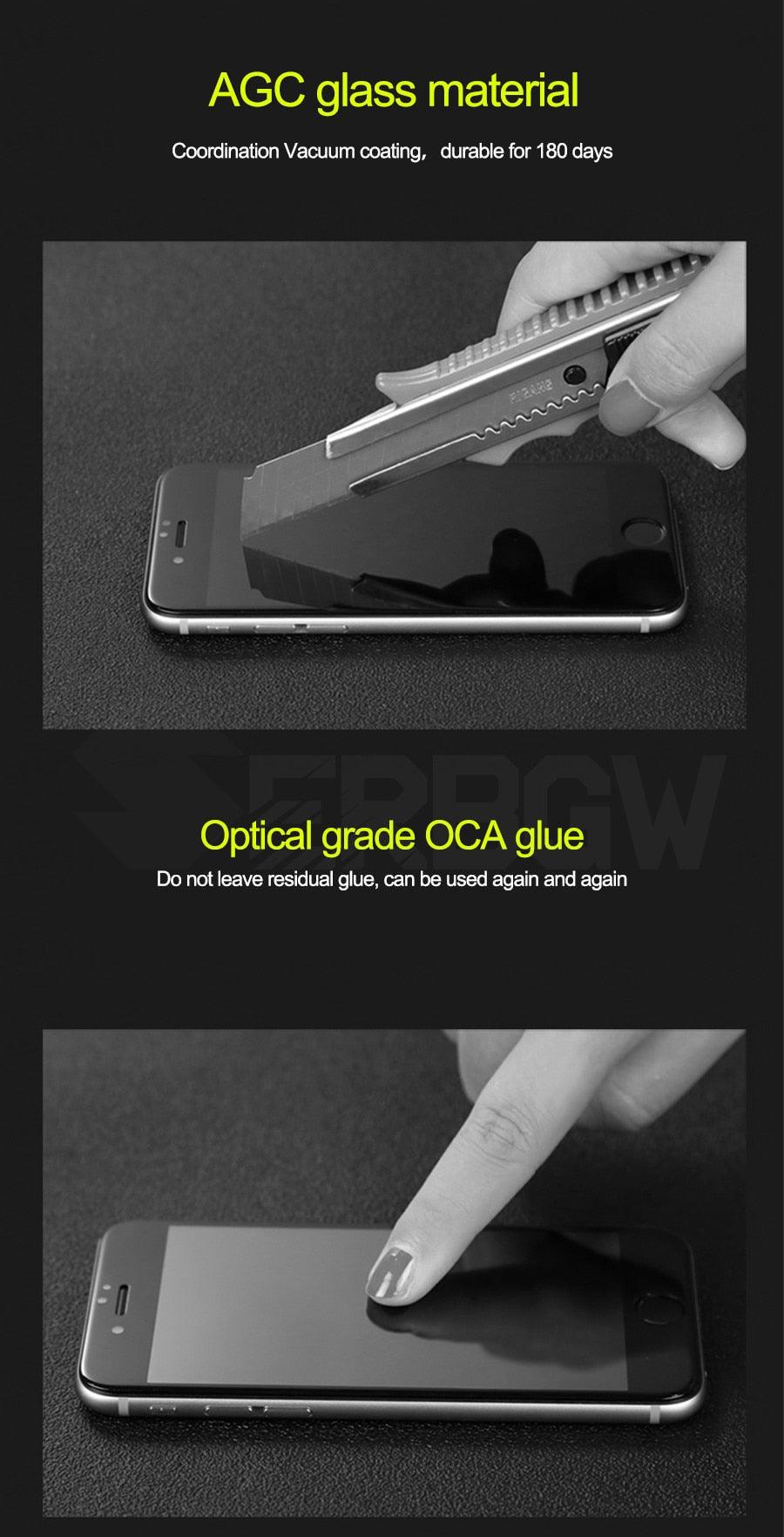 Verre trempé incurvé 9D à couverture complète pour iPhone 7 8 Plus avec bord souple, protection d'écran en verre trempé pour iPhone 7 8 6 6S Plus Film de protection d'écran en verre trempé