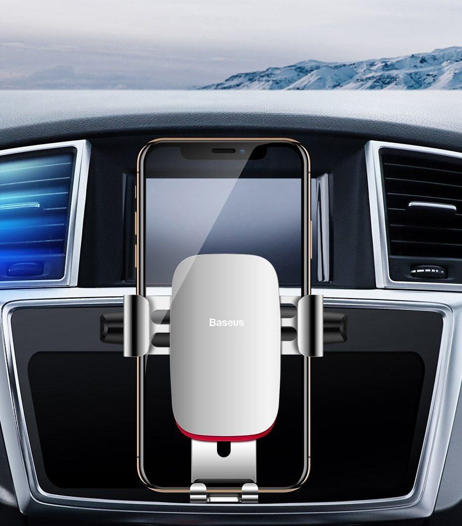Support de téléphone de voiture avec rotation à 360 degrés pour grille d'aération de voiture / fente CD Support de téléphone portable à gravité en métal