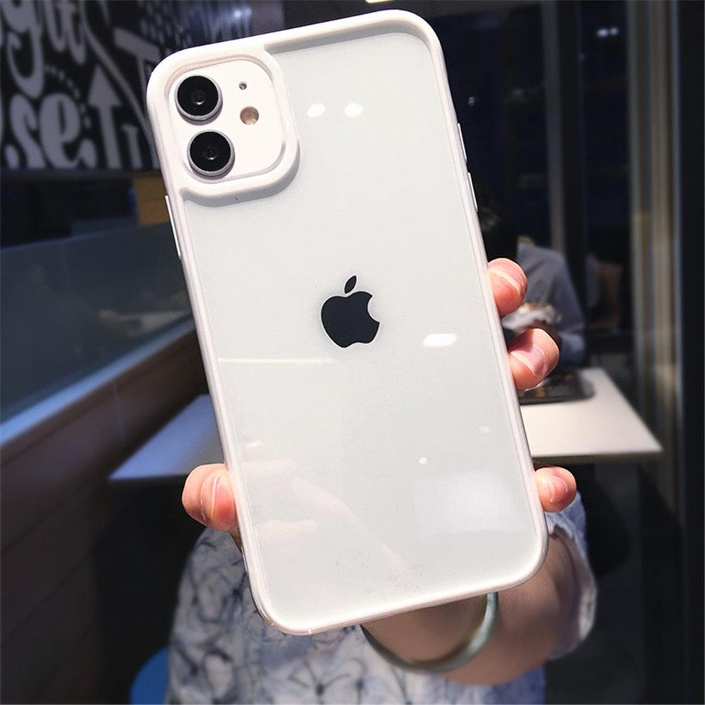 Coque de téléphone antichoc transparente avec pare-chocs pour iPhone 11 12 13 14 Pro Max Mini, motif bonbon mignon, coque rigide de luxe translucide pour iPhone