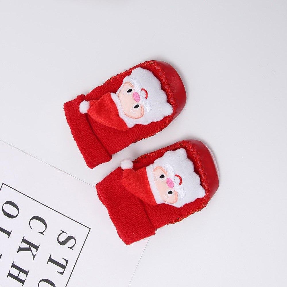 Chaussettes Bébé Noël Nouveau-né Pour Garçons/Filles Chaussettes de Sol de Noël Antidérapantes Chaussettes Premiers Pas Pour Bébé Enfants