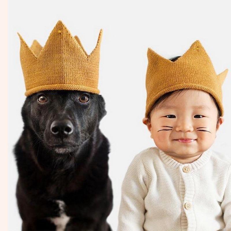 Nouvelle tendance de luxe moderne Bonnet de bébé Filles et garçons Couronne Tricoté Chapeau Bébé Chapeaux d'été Vides Nouveau-né Design Laine Bonnet Pour Enfants