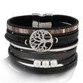 Bracelets en cuir avec breloques perles motif arbre de vie, faits à la main, modernes et luxueux, pour femmes et hommes
