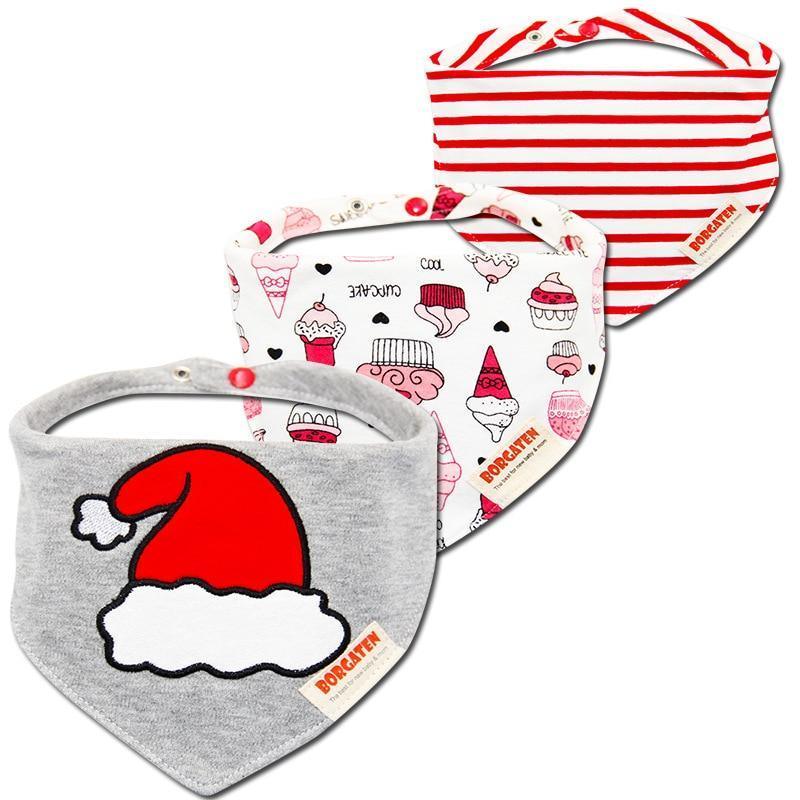 Lot de 3 bavoirs bandana confortables, imperméables, en coton biologique, pour bébé fille et garçon