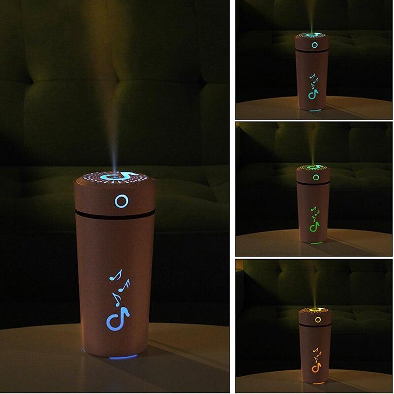 Nouvel humidificateur d'air portable USB 200 ml, diffuseur d'huiles essentielles ultrasonique pour la maison, la chambre, le bureau, la voiture avec 7 lumières colorées