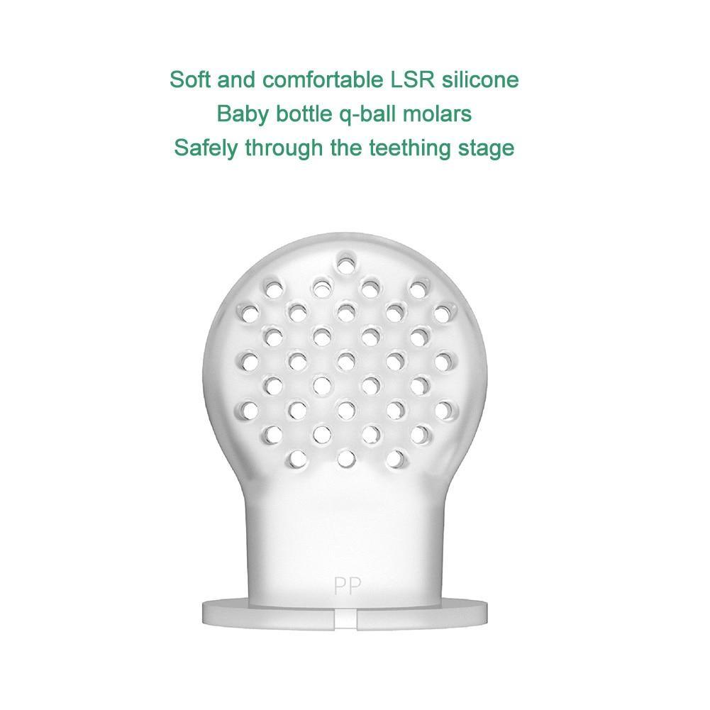 Tétine d'alimentation pour bébé avec joint rotatif moderne, antidérapante, sans BPA, sac à mordre pour aliments frais, jouet de dentition en silicone souple pour bébés et enfants
