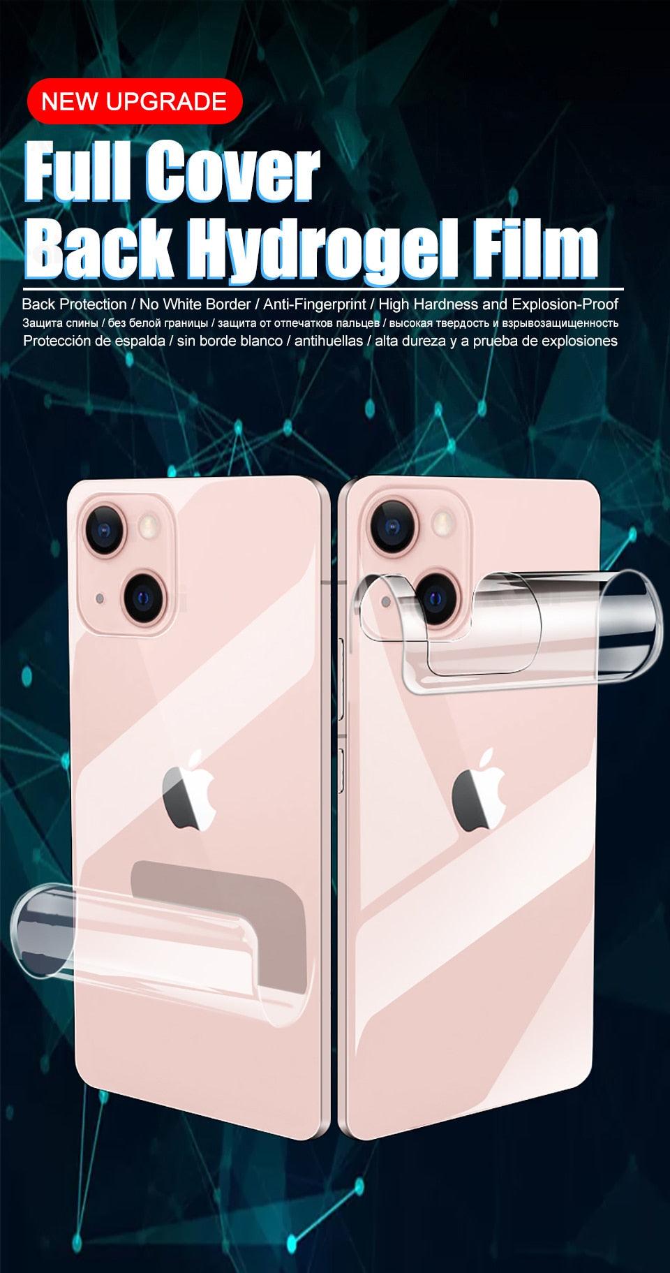 Protection d'écran en verre trempé ultra-fin pour iPhone 14 13 11 12 XS MAX XR X 7 8 6 6S SE Pro MAX Plus Mini, protection arrière souple anti-bulles/rayures