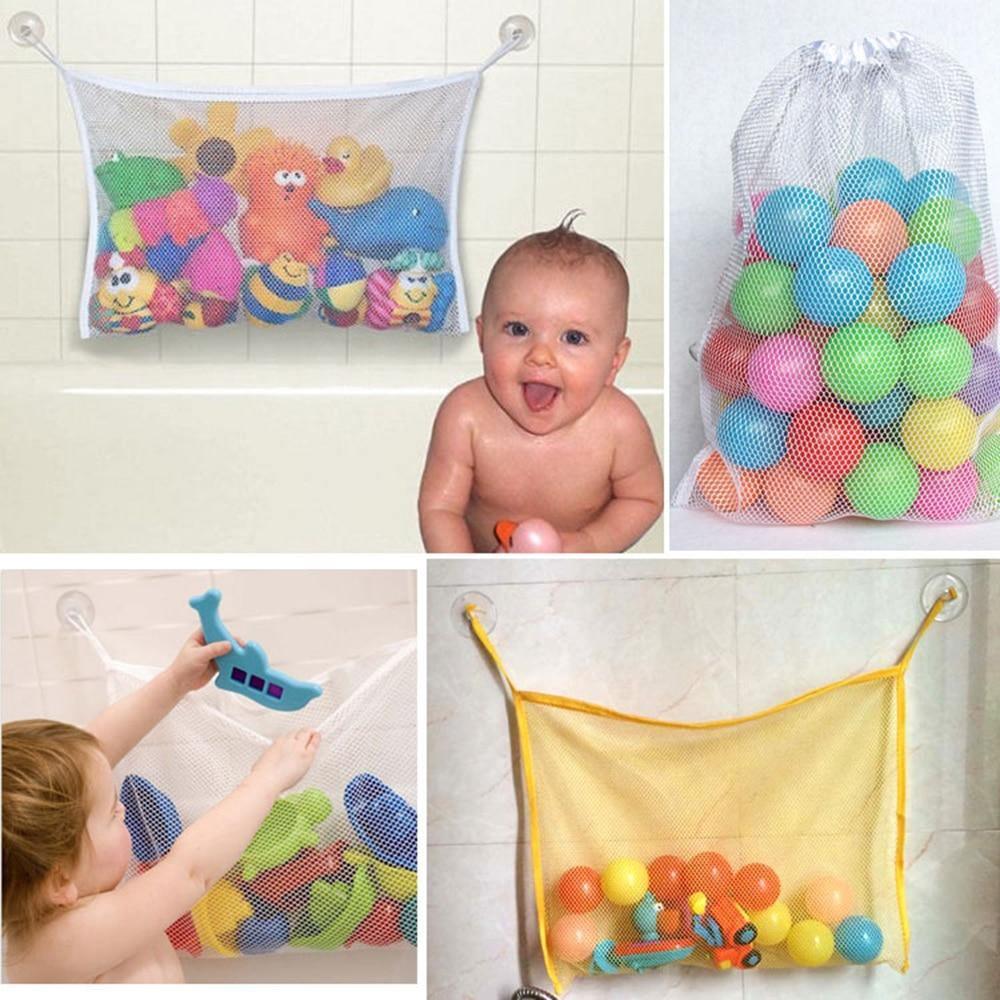 Sac en filet de salle de bain pour bébé Sac de jouets de bain pour enfant Ventouse filet de rangement pour jouets