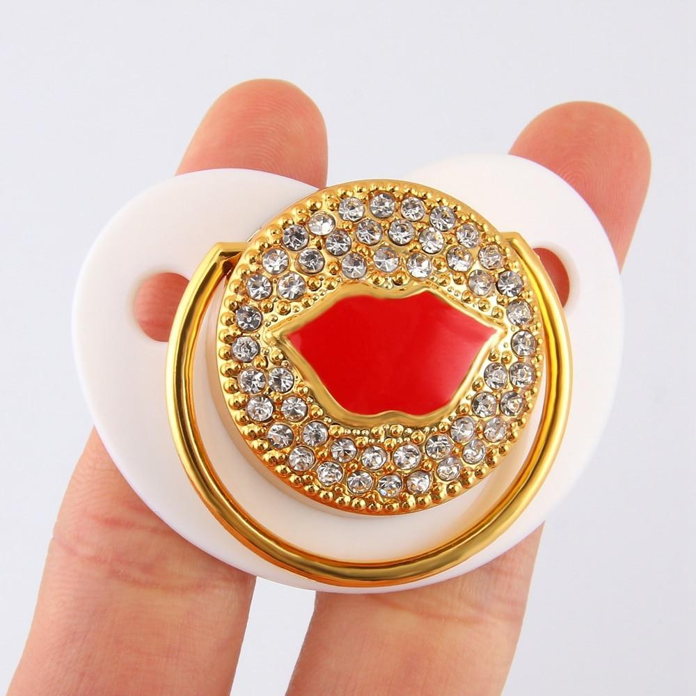 Sucette de luxe en diamant moderne avec motif de dessin animé pour bébé, sucette en silicone scintillante pour nouveau-né, garçons et filles