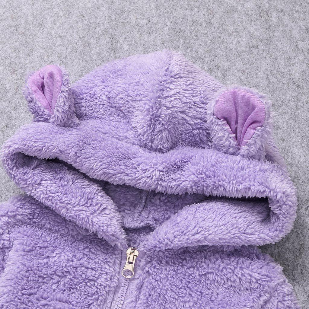 Nouvelle Tendance Hiver Combinaison Bébé Chaude Nouveau-né Garçon Solide Capuche Bébé Barboteuse Manteau Chaud Combinaison Polaire Vêtements d'Extérieur pour Garçons et Filles