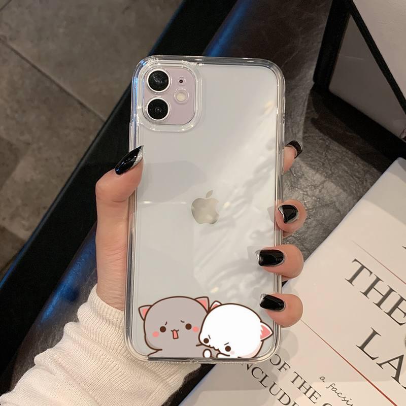 Coque de téléphone Chat pour iPhone 11 12 13 Mini Pro Xs Max 8 7 6 6s Plus X 5s Se 2020 Xr Coque en polycarbonate Imprimée Design coloré Coque de téléphone en silicone