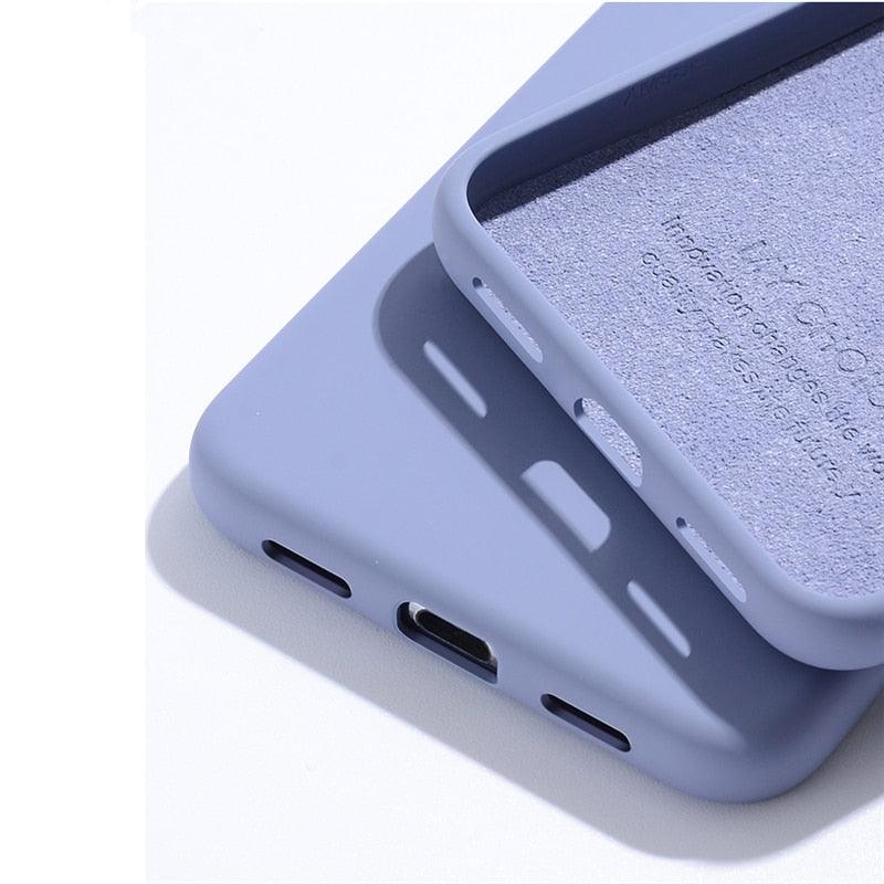 Coque de protection intégrale toucher doux pour iPhone 14 13 12 Pro Max Mini Housse en silicone pour iPhone Coque de téléphone flexible au design ergonomique pour iPhone