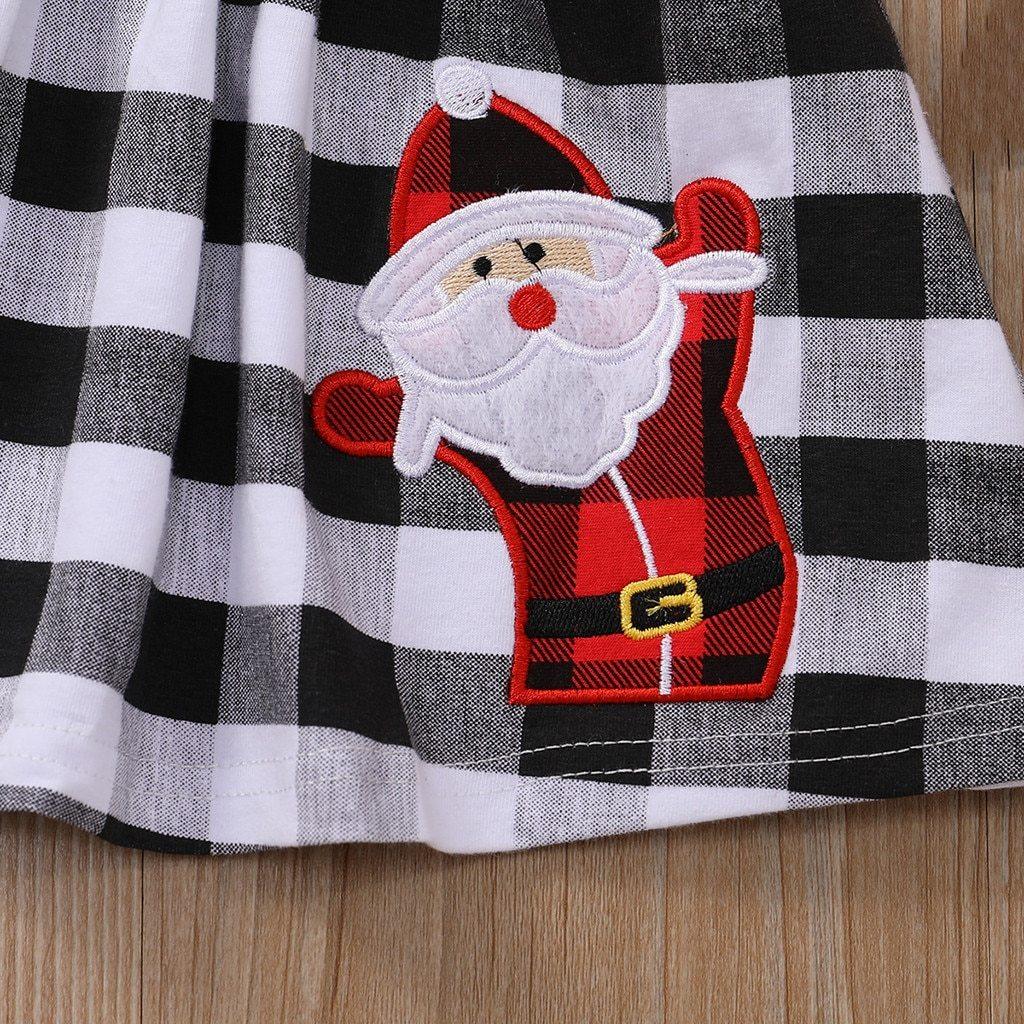 Jolies Tenues Automne Hiver Bretelles à Carreaux Robe de Noël Vêtements Jupes pour Enfants Filles