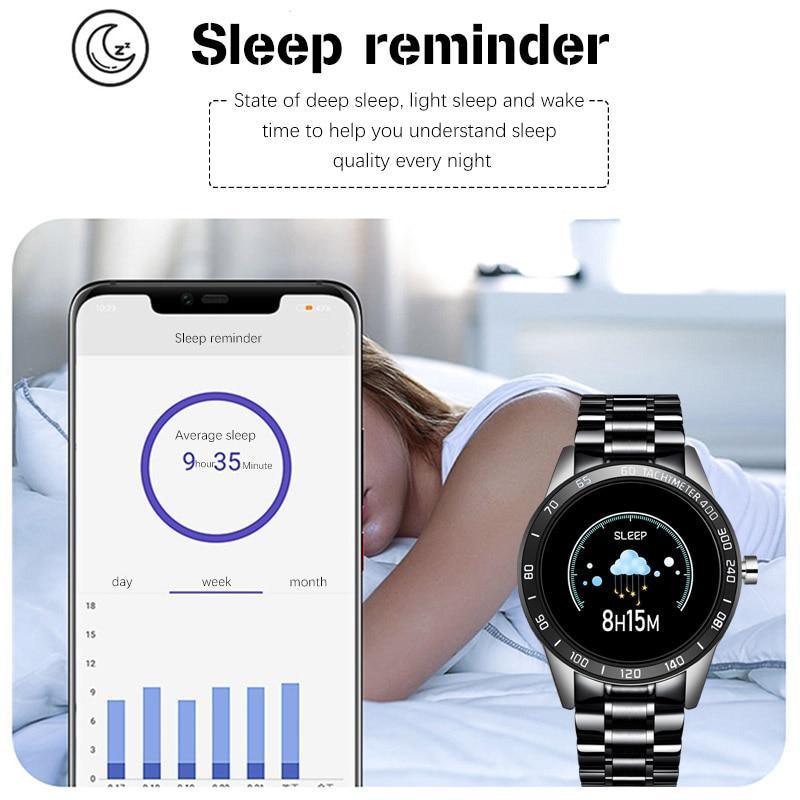 Montre connectée pour hommes avec écran LED et moniteur de fréquence cardiaque, tension artérielle, tracker de fitness, montre intelligente de sport étanche