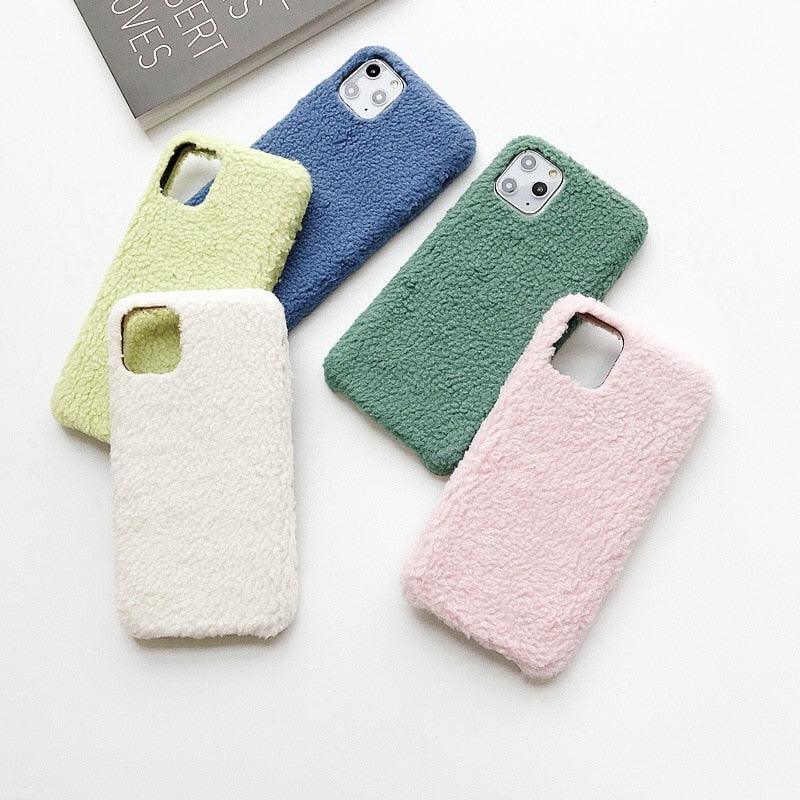 Étui cadeau tendance pour femme pour iPhone Xs Max Xr X 11 Pro Max Se Housse Douce et Chaude en Fourrure pour iPhone 6 7 8 Plus Coque Souple en Silicone Flexible et Duveteuse Antichoc pour iPhone