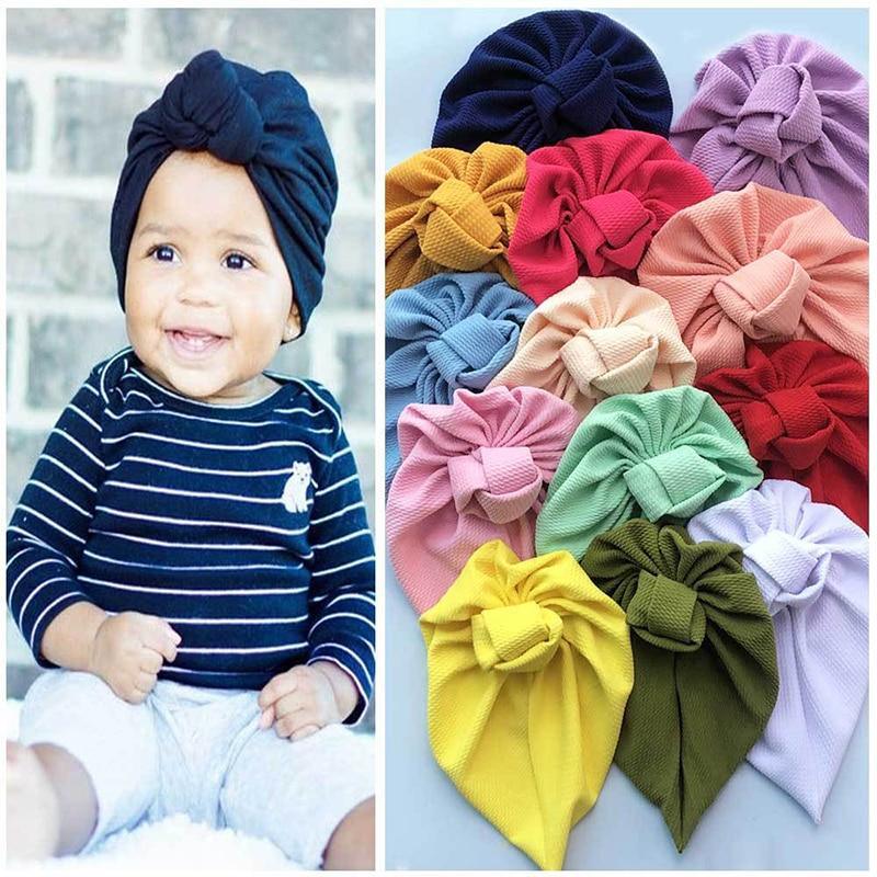 Jolis nœuds Chapeau bébé Noué Enfants Filles Nouveau-né Turban Doux Enfants Bébés Tout-petits Bonnet