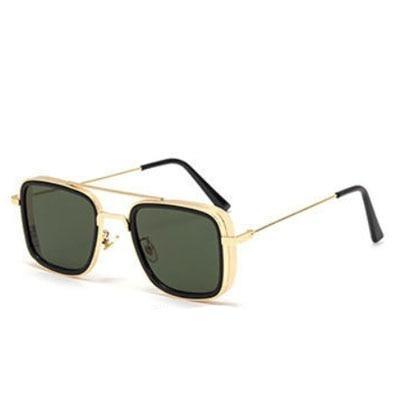 Lunettes de soleil tendance vintage Steampunk pour hommes, monture en métal de forme carrée, lunettes de soleil de marque élégantes et luxueuses au design rétro pour hommes