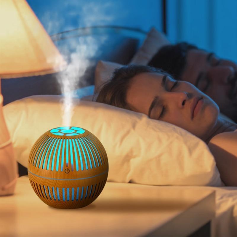 Mini diffuseur d'huiles essentielles USB, humidificateur d'air ultrasonique, diffuseur d'arômes, 7 couleurs LED, pour maison et bureau