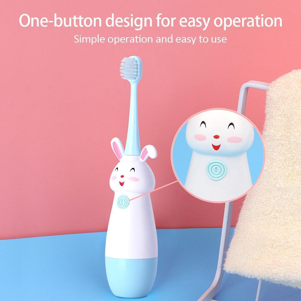 Nouvelle brosse à dents électrique à motif de dessin animé, brosse à dents électrique pour enfants avec tête de rechange souple, brosse à dents vibrante pour garçons et filles de 3 à 13 ans, étanche IPX7, cadeau de Noël pour enfants