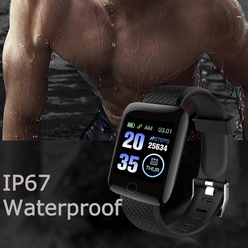 Montres intelligentes Stevvex D13 116 Plus avec moniteur de fréquence cardiaque, bracelets de sport étanches pour systèmes Android