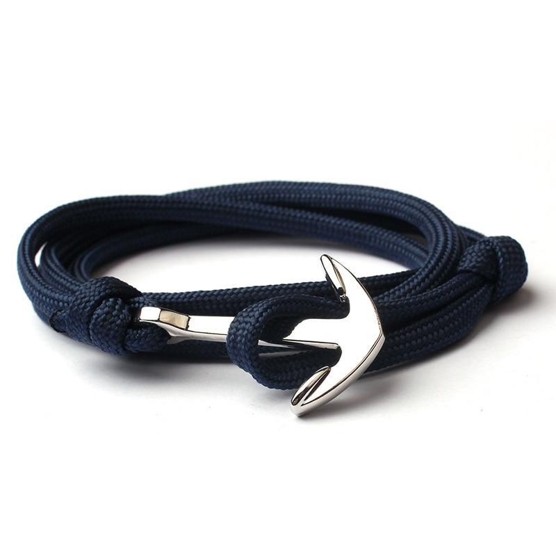 Nouveau Bracelet Ancre Marine Bleu Bracelet Ancre d'Amitié Homme Bracelet Multicouche Fait Main Corde Nylon Chaîne Bijoux Homme Femme
