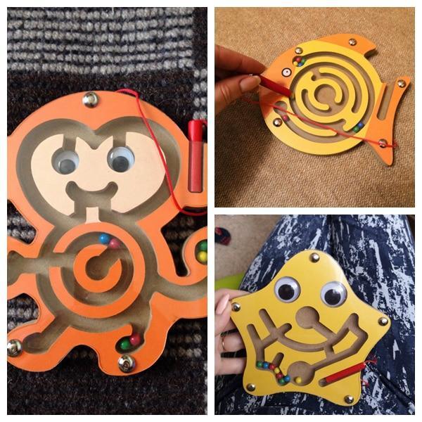 Jeu de labyrinthe magnétique pour enfants, jouet en bois pour enfants, jeu de puzzle en bois pour enfants, casse-tête éducatif précoce en bois, tableau intellectuel Stevvex