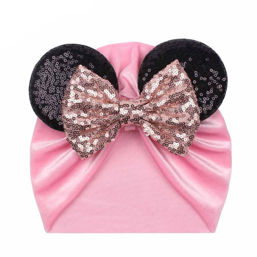 Bébé Moderne Brillant Mignon à Pois Gros Nœud Bonnet Chapeau pour Filles Enfants Bonnets en Flanelle Automne Hiver Chaud Turbans pour Filles