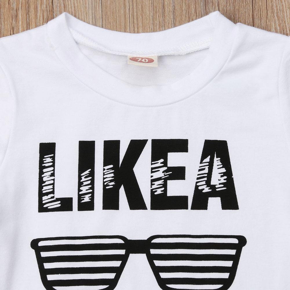 Bébé Hip Hop Manches Courtes Été Tout-petit Nourrisson "Like A Boss" Lettre Hauts T-shirt et Pantalon Ensembles 2 Pièces Pour Garçons