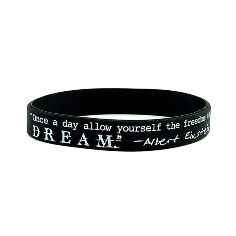 Bracelets en caoutchouc de silicone "Dream Greatness Believe Motivation" Cadeau parfait pour hommes et femmes Style cool